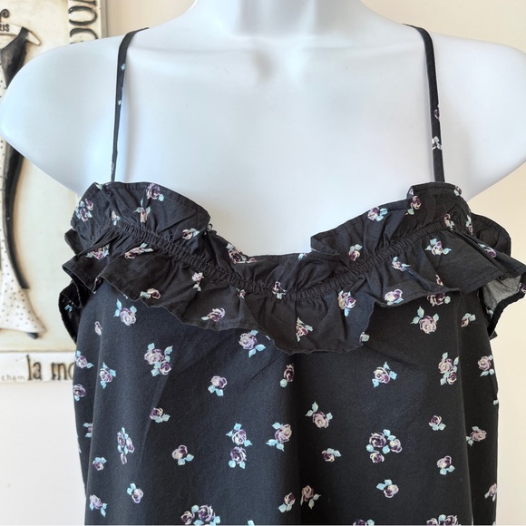 Who What Wear Black Floral 100% Cotton Maxi Dress Size M - Picture 3 of 11